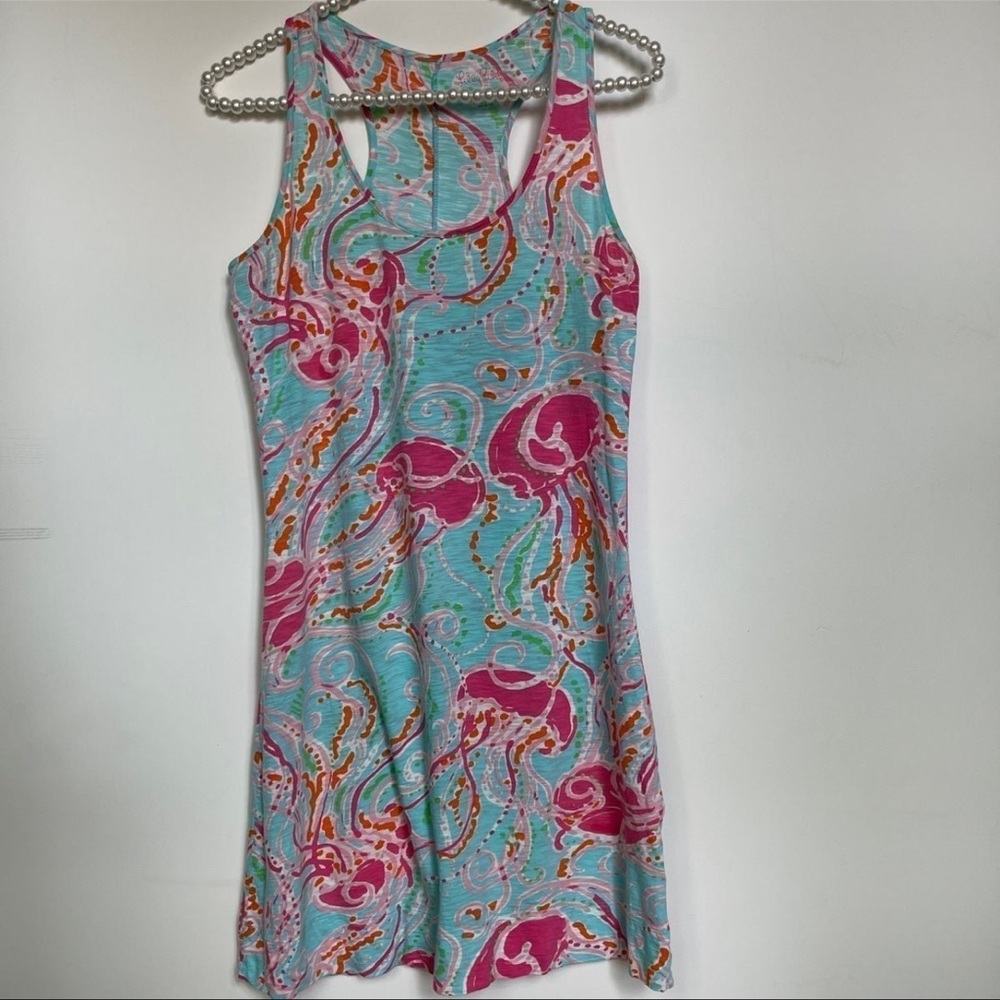 Lilly Pulitzer XS Cotton Dress Racerback Jellyfish Jellies Be Jammin Mini Soft